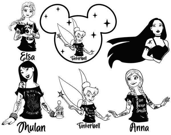 disney punk princess drawings