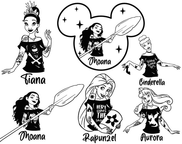 disney punk princess drawings