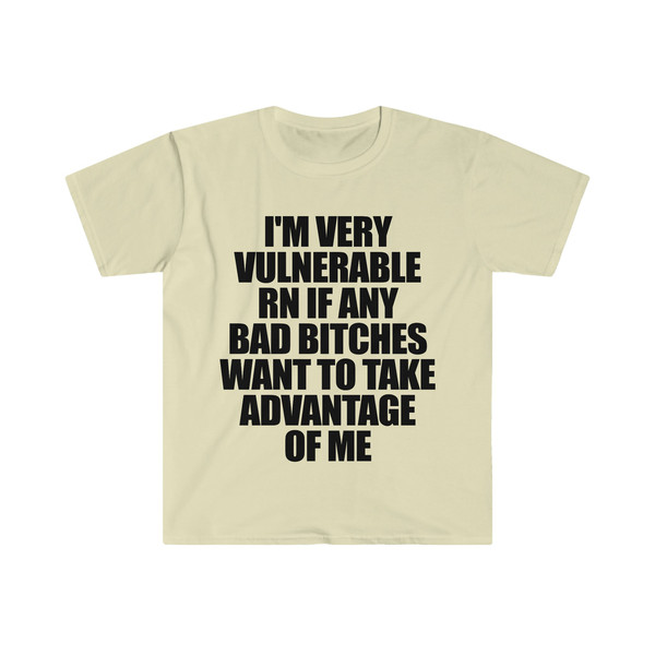 Funny Meme TShirt - I'm Very Vulnerable RN if Any Bad Bitches Want to Take Advantage of Me Joke Tee - Gift Shirt - 3.jpg