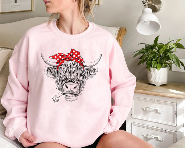 Cute Cow Shirt or Sweatshirt, Heifer Sweatshirt, Highland Cow Shirt, Cow Gifts For Her, Farm T-shirt, Ranch Tee, Farmer, Cowgirl - 5.jpg