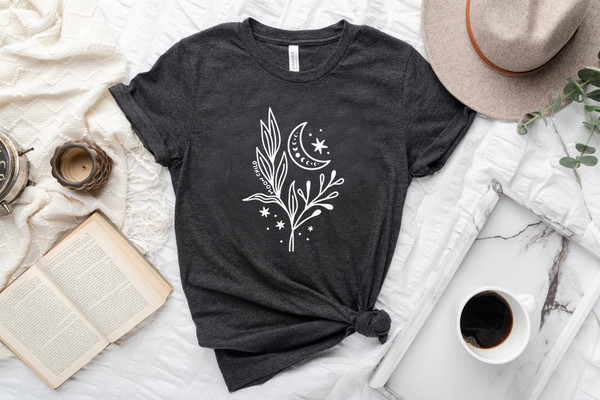 Floral Moon Shirt, Moon Child Shirt, Moon Wildflower Shirt, Moon Phases Shirt, Moon Boho Shirt, Astronomy T-Shirt, Celestial Shirt - 7.jpg