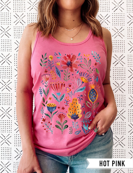 Floral Shirt Tank, Grow Positive Thoughts Tank, Bohemian Style Tank, Butterfly Shirt, Trending Right Now, Women's Graphic Tank, Love Tank - 7.jpg