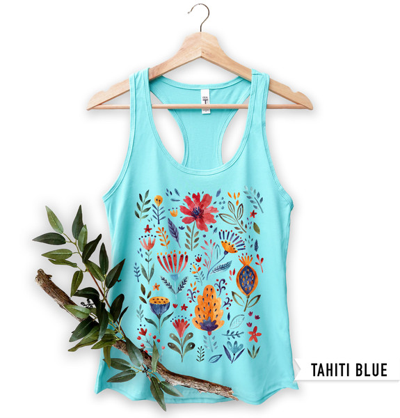 Floral Shirt Tank, Grow Positive Thoughts Tank, Bohemian Style Tank, Butterfly Shirt, Trending Right Now, Women's Graphic Tank, Love Tank - 8.jpg