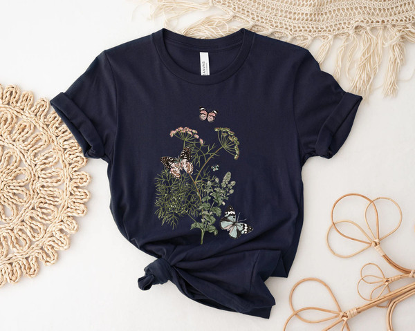 Flower t-shirt  Gift for her  Women trendy tshirt  Spring concept  Wild meadow flower nature tee  Floral Tee  Gardener Botanical Shirt - 5.jpg