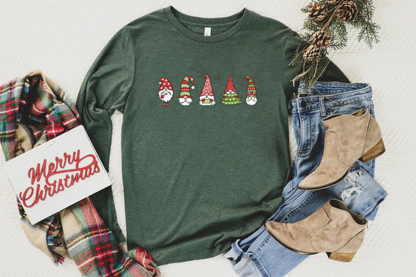 Gnome Sweatshirt, Cute Gnome Long Sleeve Shirt, Xmas Gnomes Sweatshirt, Christmas Long Sleeve tee, Funny Christmas Gift - 2.jpg