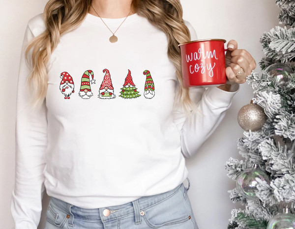 Gnome Sweatshirt, Cute Gnome Long Sleeve Shirt, Xmas Gnomes Sweatshirt, Christmas Long Sleeve tee, Funny Christmas Gift - 4.jpg
