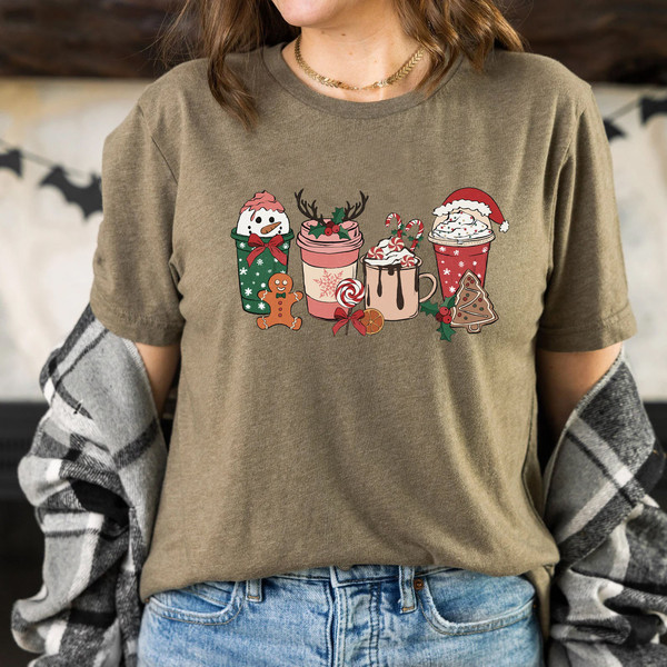 Retro Christmas Shirt, Snowman Coffee Latte Shirt, Vintage Santa Christmas Shirt, Retro Holiday Shirt, Ugly Sweater Shirt, Tee - 5.jpg