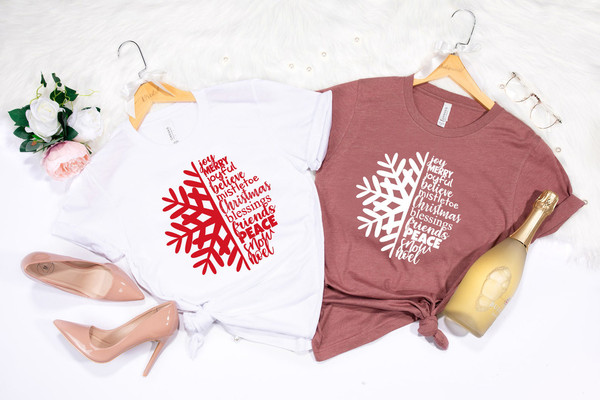 Snowflake Shirt, Christmas T-Shirt, Christmas Shirt, Holiday Party Funny Shirt, Women Christmas Shirt, Snowflake Winter Christmas Shirt - 2.jpg