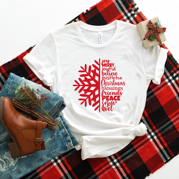 Snowflake Shirt, Christmas T-Shirt, Christmas Shirt, Holiday Party Funny Shirt, Women Christmas Shirt, Snowflake Winter Christmas Shirt - 6.jpg