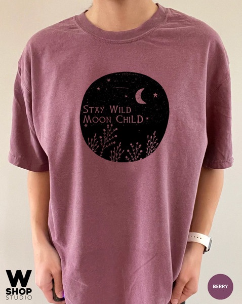 Stay Wild Moon Child Shirt, Moon Shirt, Bohemian Shirt, Gift For Moon Lover, Sun And Moon T-shirt, Women Oversized Tee - 6.jpg