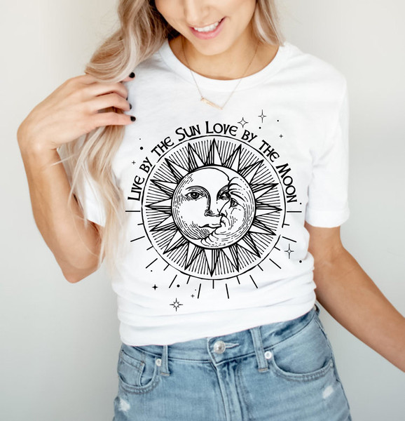 Sun Moon Stars Tee, Celestial Tee, Graphic Tee, Sun Shirt, One with the Sun, Boho Shirt, Vintage Tee, Mystical Tee, Moon Shirt, Bohemian - 4.jpg