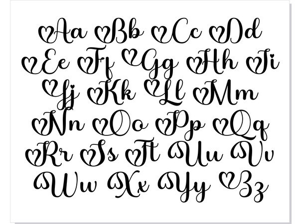 Valentine Lettering (Printable Love Font with Hearts) – DIY Projects,  Patterns, Monograms, Designs, Templates