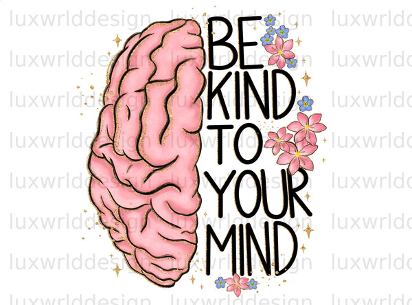 Be Kind To Your Mind PNG  Mental Health png  Positive Quotes  Sublimation Design  Digital Download  Kindness png  Be Kind png - 1.jpg