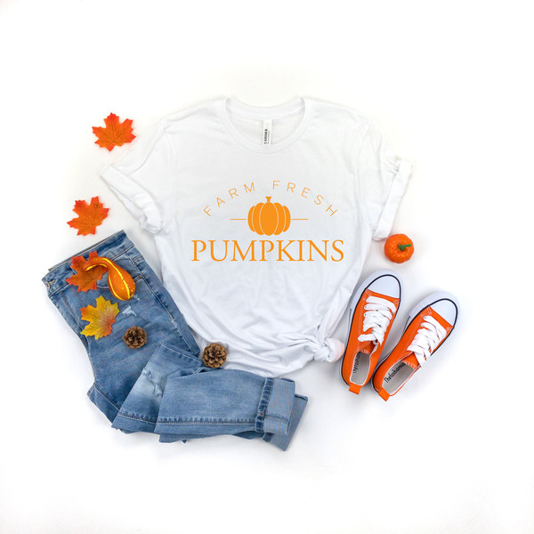 Fall Shirts - Fall Tees - Farm Fresh Pumpkins Shirt - Thanksgiving Tee - Cute Fall Shirts - Fall Graphic Tees - Women's Fall Tee - 3.jpg