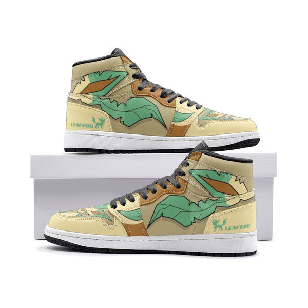 Leafeon Pokemon JD1 Shoes, Leafeon Pokemon Jordan 1 Shoes, Leafeon Sneakers, Pokemon Shoes