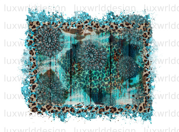 Turquoise Gemstone Leopard Background PNG  Western Background png  Sublimation Design  Digital Design Download  Western png - 1.jpg