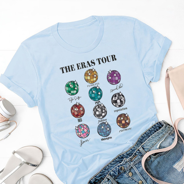 The Eras Tour Tshirts, TS Album Disco Ball Shirt, Taylor Eras Tour 2023 Shirt, Swiftie Fan Shirt, TS Tour Merch, TS The Eras Tour Shirt - 3.jpg