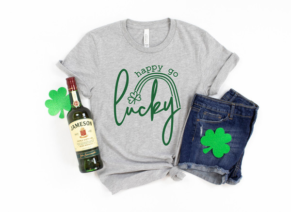 St Patricks Day Shirt,Happy Go Lucky Rainbow,Shamrock Shirt, St Patty's Shirt,Irish Shirt,Shenanigans Drinking Shirt,Family Matching Shirt - 1.jpg
