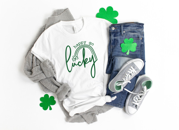 St Patricks Day Shirt,Happy Go Lucky Rainbow,Shamrock Shirt, St Patty's Shirt,Irish Shirt,Shenanigans Drinking Shirt,Family Matching Shirt - 3.jpg