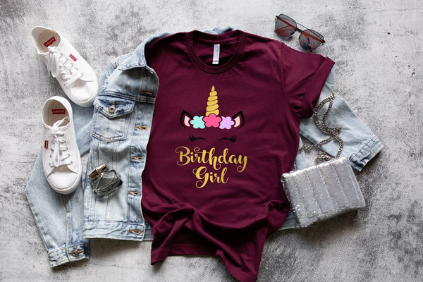 Customised Birthday T-shirts for Girls- Unicorn birthday tshirt