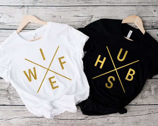 Wifey and Hubby Shirt, Wedding Party Shirt, Honeymoon Shirt,Wedding Shirt,Wife and Hubs Shirts, Just Married Shirts, Matching Couple Shirt - 1.jpg