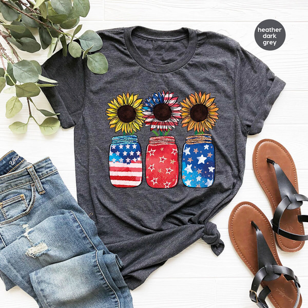 4th Of July Shirt, American Sunflower Shirt, Fourth of July Gift, Independence Day Tshirt, USA Flag T-Shirt, Patriotic Gift, Freedom Shirt - 2.jpg