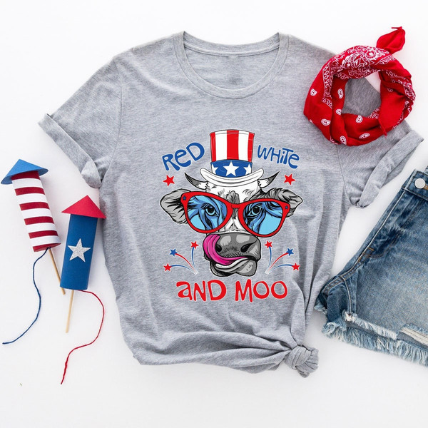 4th of July Shirt, USA Shirt, Independence Day Shirt, Funny Cow Shirt, America Cow Shirt, Memorial Day, Funny America Shirt, Patriotic Shirt - 1.jpg