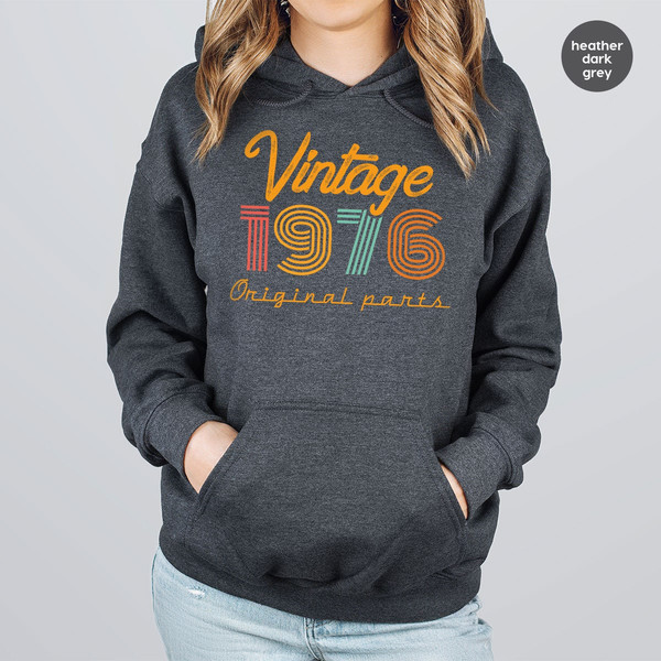 47th Birthday Long Sleeve, Vintage 1976 Hoodie, 47th Birthday Gift for Women, 47th Birthday Sweatshirt Men, Retro Shirt, Vintage Hoodie - 4.jpg