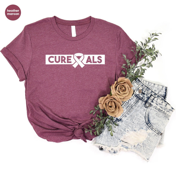 ALS Awareness Month Shirt, Cure ALS T Shirt, ALS Ribbon Graphic Tees, Support Vneck T-Shirt, Als Warrior Shirt, Survivor Shirt - 4.jpg