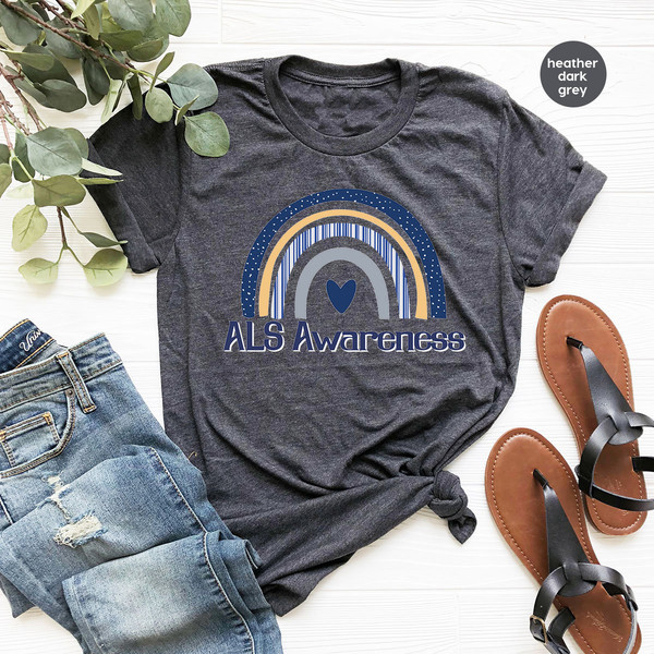 ALS Support T-Shirt, ALS Awareness Month Outfit, ALS Warrior Tee, Amyotrophic Lateral Sclerosis, Als Survivor Gift, Als Rainbow Graphic Tees - 3.jpg