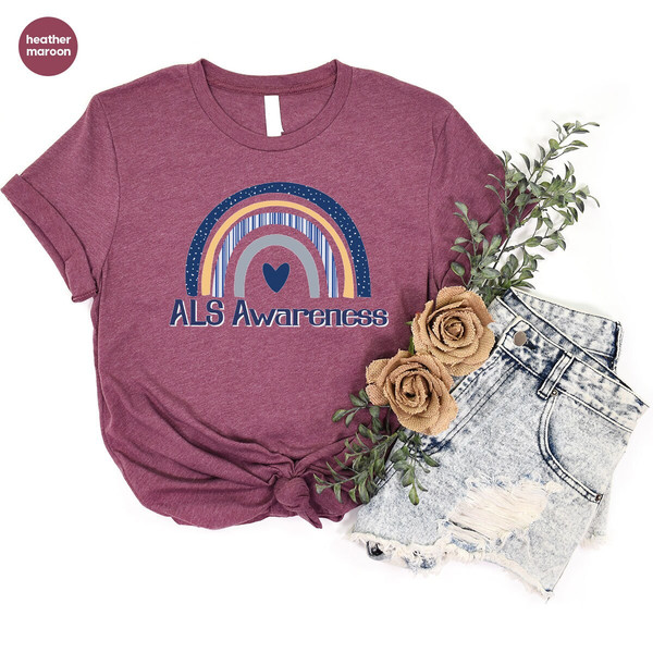 ALS Support T-Shirt, ALS Awareness Month Outfit, ALS Warrior Tee, Amyotrophic Lateral Sclerosis, Als Survivor Gift, Als Rainbow Graphic Tees - 5.jpg