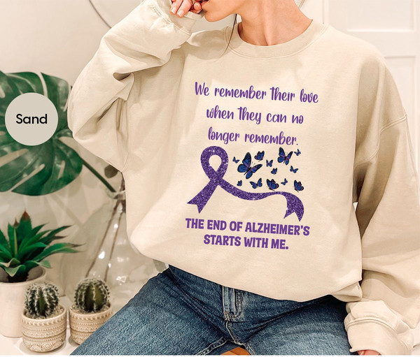 Alzheimer Crewneck Sweatshirt, Alzheimer Fighter T-Shirt, Alzheimers Awareness Shirt, Alzheimers Gifts, Alzheimer Diseasse Outfit - 7.jpg