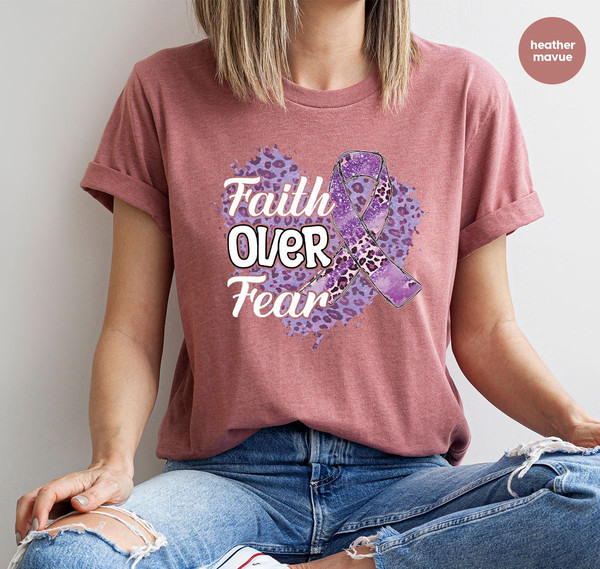 Alzheimer Shirt, Faith Over Fear Crewneck Sweatshirt, Alzheimers Awareness Month T-Shirt, Alzheimer Fighter Shirt, Alzheimer Support Gifts - 4.jpg