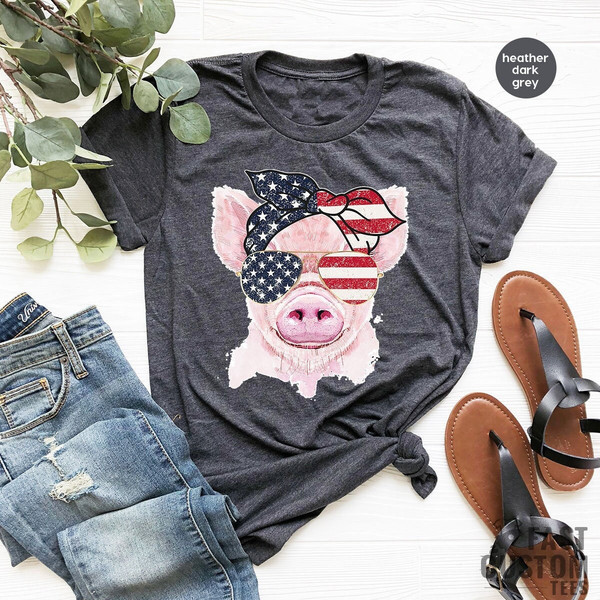 America Shirt, Funny 4th of July Shirt, Funny USA Shirt, Patriotic Shirt, Cute Pig Shirt, Memorial Day Shirt, Funny America Shirt - 2.jpg