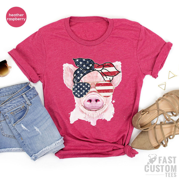 America Shirt, Funny 4th of July Shirt, Funny USA Shirt, Patriotic Shirt, Cute Pig Shirt, Memorial Day Shirt, Funny America Shirt - 6.jpg