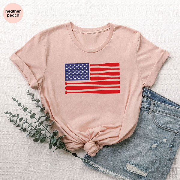 American Flag Baseball Dad T-Shirt, American Flag Baseball, Father's Day Gift, Happy Father's Day, Baseball Team, Patriotic Baseball T-Shirt - 3.jpg