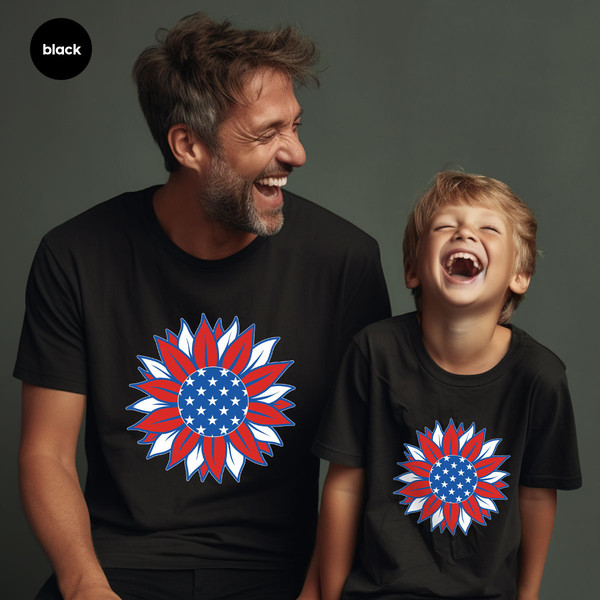 American Flag T-Shirt, Patriotic Gift, 4th Of July Shirt, America Sunflower Shirt, USA Flower Graphic Tees, Freedom TShirt, Independence Day - 7.jpg