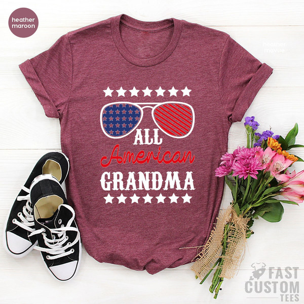 American Grandma Shirt, American Family T-Shirt, Matching Family Shirts, 4th of July Shirt, Gift for Grandma, Independence Day, Family Gift - 7.jpg