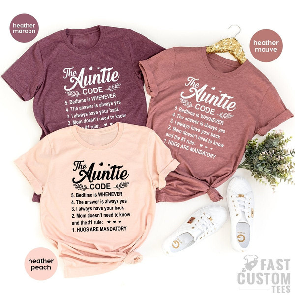 Auntie T-Shirt, Auntie T Shirt, Gift for Her, Graphic Tees, Gift for women, Mother Day Shirt, Mom Clothing, Sister Custom Top Oversized - 1.jpg