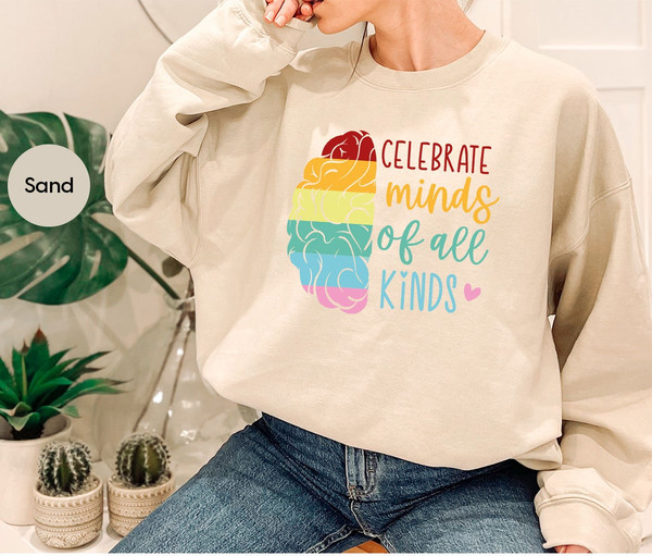 Autism Shirt, Neurodiversity Crewneck Sweatshirt, Celebrate Minds of All Kinds T-Shirt, Autism Awareness Tees, Neurodiverstiy Gift - 7.jpg