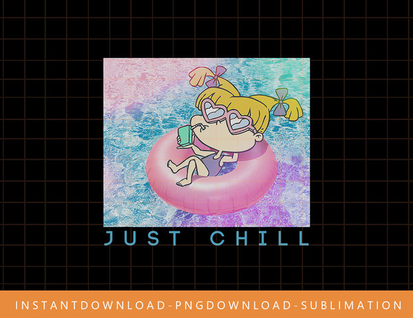 Rugrats Angelica Pickles Pool Relaxing Just Chill png, sublimate, digital print.jpg