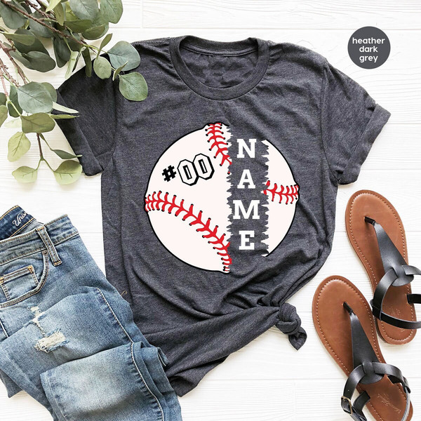 Baseball Gift, Custom Baseball Shirt, Baseball Outfit, Baseball Player TShirt, Personalized Baseball Graphic Tees, Baseball Mom Shirt - 1.jpg