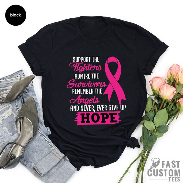 Cancer Support Shirt, Motivational T-Shirt, Cancer Awareness T-Shirt, Cancer Breast Ribbon Tee, Hope Cancer Shirts, Breast Cancer Shirt - 3.jpg