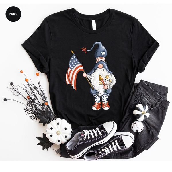 Cool 4th of July Shirt, American Gnome Graphic Tees, American Flag TShirt, USA Kids T-Shirts, Independence Day Outfit, Patriotic Clothing - 2.jpg