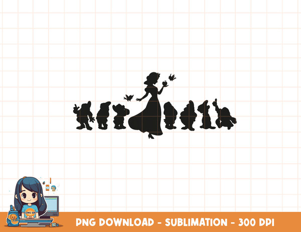 Disney Snow White and The Seven Dwarfs Silhouettes png, sublimation, digital print.jpg