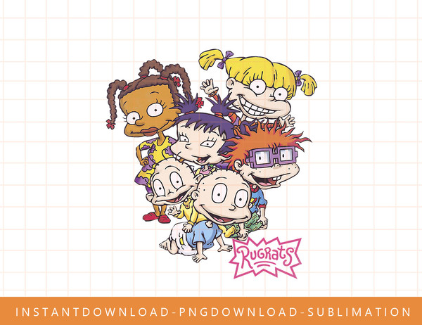 Rugrats Baby Pile Smiles Classic Group Graphic T-Shirt png, sublimate, digital print.jpg