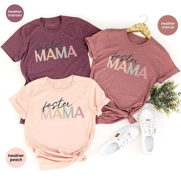 Foster Mama Graphic Tees, Mothers Day Gift, Foster Mom Gifts, Foster Care Outfit, Foster Mom Appreciation Gift, Adoption Vneck Tshirts - 2.jpg