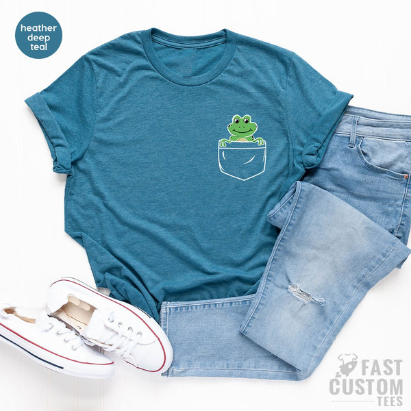 Frog Shirt, Pocket Frog Shirt, Frog Gifts, Shirts for Women, Pocket Cute Frog Shirt, Frog Baby Clothes, Frog Youth Shirt, Frog Lover Gift - 4.jpg