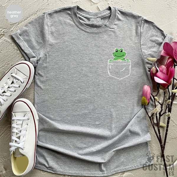 Frog Shirt, Pocket Frog Shirt, Frog Gifts, Shirts for Women, Pocket Cute Frog Shirt, Frog Baby Clothes, Frog Youth Shirt, Frog Lover Gift - 5.jpg