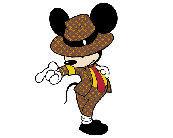 Louis Vuitton Mickey Head Pattern SVG